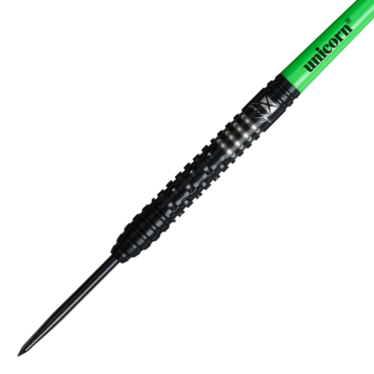 Unicorn Wraith Cameron Menzies Steel Darts - 23g Unicorn Wraith Cameron Menzies Steeldarts mit einem Gewicht von 23g sind dargestellt. Diese Darts sind besonders für präzises Werfen konzipiert.