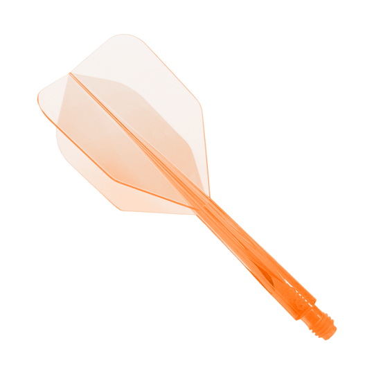 Condor_AXE_Neon_Flight_System_Orange_Small_1 Das Bild zeigt ein neonorangefarbenes Dart-Flightsystem mit kleinem Flügelprofil. Es handelt sich um das Produkt "Condor Axe Neon Orange Flight-System Small".