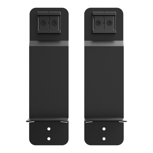 Mocowanie GranDarts Gran Eye Mag Das Bild zeigt zwei schwarze Halterungen des Produkts "GranDarts GranEye Mag Mount Befestigung". Sie sind rechteckig und haben jeweils zwei kleine Befestigungslöcher unten und einen Befestigungsmechanismus oben.