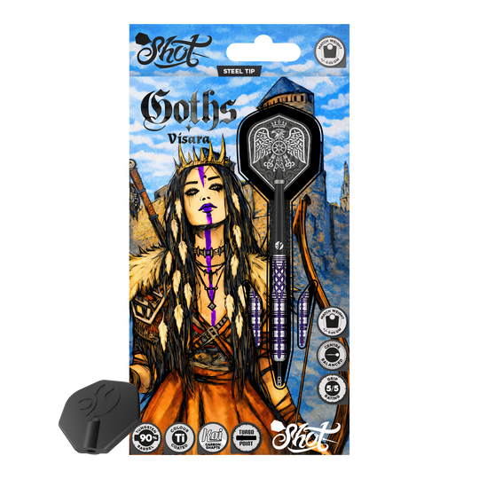 Lotki Shot Goths Visara Turbo Point Steel Darts - 23g