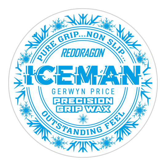 Wosk do palców Red Dragon Gerwyn Price Iceman Precision Grip Wax Das Bild zeigt eine runde Dose des Produkts "Red Dragon Gerwyn Price Iceman Precision Grip Wax". Auf der Dose steht in blauer Schrift, dass das Wachs für einen reinen und rutschfesten Griff sowie ein herausragendes Gefühl sorgt.