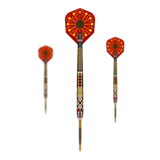 Lotki stalowe Shot Goths Alaric Turbo Point - 23 g Gezeigt werden Shot Goths Alaric Turbo Point Steeldarts im 23g Set. Das Set bietet hochwertige Steeldarts für anspruchsvolle Dartspieler.