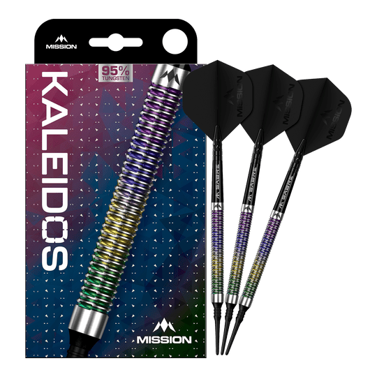 Mission Kaleidos miękkie lotki - 19g Mission Kaleidos Softdarts - 19g ist auf dem Bild zu sehen. Der Softdart ist vollständig abgebildet.