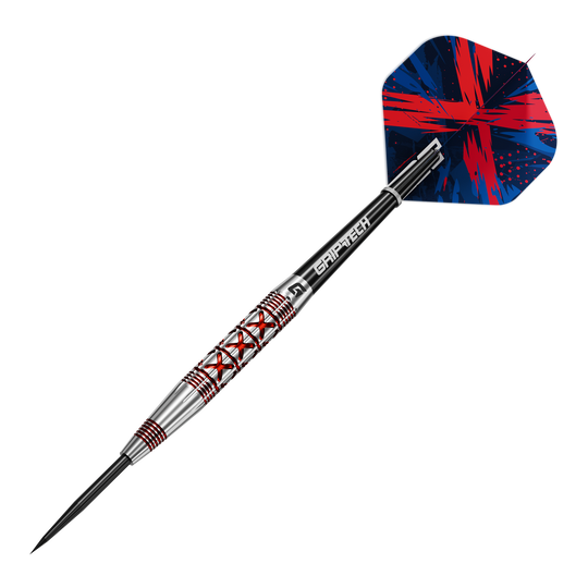 Das Bild zeigt das Produkt GOAT Strikes Steeldarts. Es handelt sich um Steeldarts, die besonders für Präzisionsspiele geeignet sind.