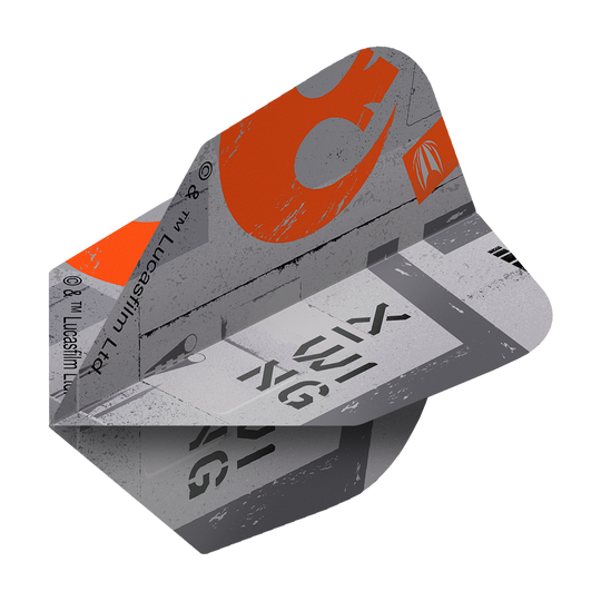 Abgebildet ist das Produkt Target Star Wars ProUltra X-Wing No6 Flights. Die Dart-Flights sind mit Motiven aus Star Wars gestaltet.