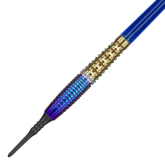 Auf dem Bild sind die Target Japan Prime Series Zenith GEN2 Softdarts mit 20g zu erkennen. Die Darts sind ideal für Spieler auf jedem Niveau.