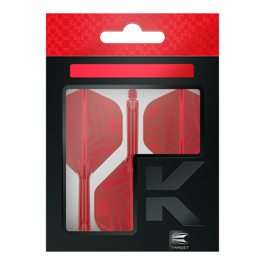 Target K-Flex Red No2 Standardowe loty Die Target K-Flex Red No2 Standard Flights werden gezeigt. Es handelt sich um rote Dartflights im Standardformat.
