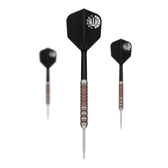 Lotki stalowe Target Japan Prime Series George Nishitani Raptor GEN6 Swiss Point Target Japan Prime Series George Nishitani Raptor GEN6 Swiss Point Steeldarts sind abgebildet. Das Produkt ist für professionelle Dartspieler geeignet.