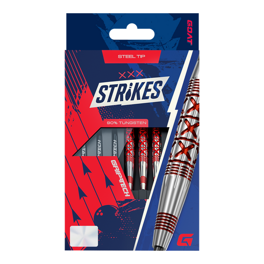 Hier ist das Produkt GOAT Strikes Steeldarts abgebildet. Die Steeldarts sind hochwertig verarbeitet und für Dartspieler geeignet.