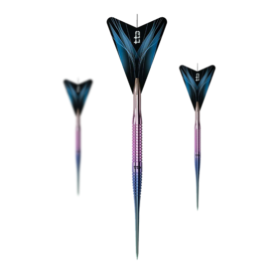 Caliburn TTD Complete Titanium T3 Rainbow Steeldarts - 7g Caliburn TTD Complete Titanium T3 Rainbow Steeldarts - 7g. Gezeigt wird ein Set aus bunten Steeldartpfeilen aus Titan.