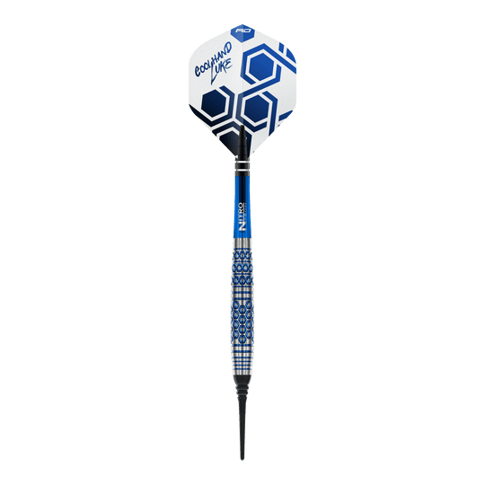 Red Dragon Luke Humphries TX5 Miękkie lotki - 20g Abgebildet ist das Produkt Red Dragon Luke Humphries TX5 Softdarts - 20g. Die Darts sind für Softdart-Wettkämpfe und haben ein Gewicht von 20 Gramm.