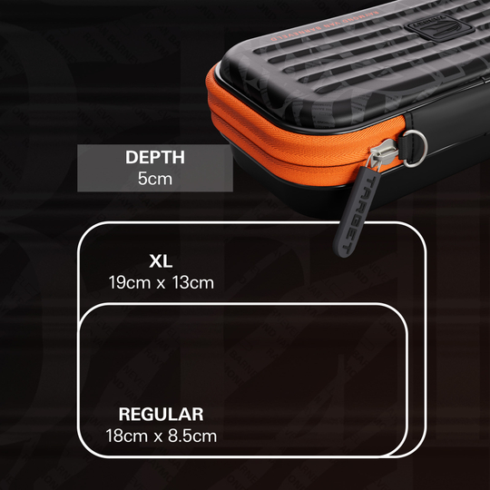 Das Foto zeigt das Takoma Ghost Series Raymond Van Barneveld Dartcase. Dieses Dartcase ist dem Spieler Raymond Van Barneveld gewidmet.