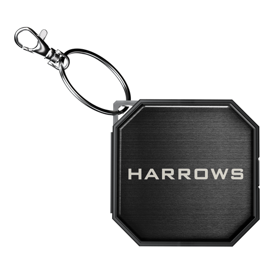 Zu sehen ist das Harrows Premium Quick Point Tool Case. Es dient zur sicheren Aufbewahrung und Organisation von Dart-Tools.