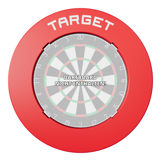 Tarcza do darta z wycięciem Target Auf dem Bild ist eine runde rote Umrandung für ein Dartboard. Sie erscheint matt und gleichmäßig.