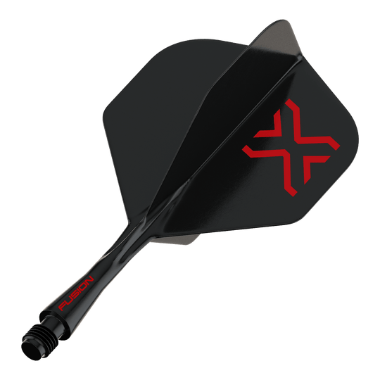 System wałów lotniczych Winmau Fusion Blade X No2 Standard – czarny Das Bild stellt den Artikel 8863_Winmau_Fusion_Blade_X_No2_Standard_Flights_Schwarz_22mm_1 dar. Es handelt sich vermutlich um einen einzelnen schwarzen Dart-Flight mit 22mm Größe.