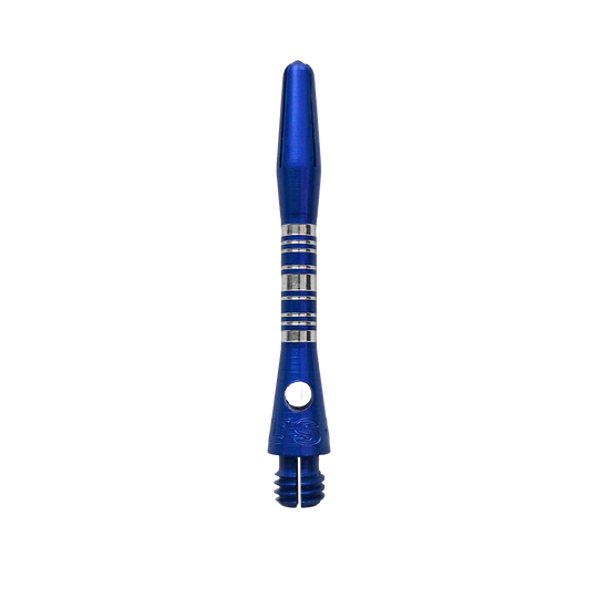 Wałki aluminiowe Bulls NL Supra - niebieskie - 34 mm Bulls NL Supra Aluminium Shafts in Blau und 34 mm Länge werden dargestellt. Diese Dartschäfte sind besonders robust und für präzises Werfen geeignet.