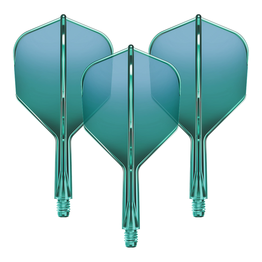 System wału lotniczego GOAT A1R No6 - zielony Ein Set Flight-Shaft-System mit strukturierter Oberfläche liegt auf einer hellen Fläche. Die Bauteile sind gerade ausgerichtet.