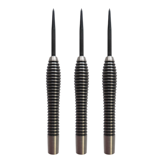 Beczki McDart Black Ring Teardrop Steeldart - 24 g Abgebildet ist das Produkt McDart Black Ring Teardrop Steeldart-Barrels - 24g. Es handelt sich um ein Set von Steeldart-Barrels in schwarz mit Ringdesign.