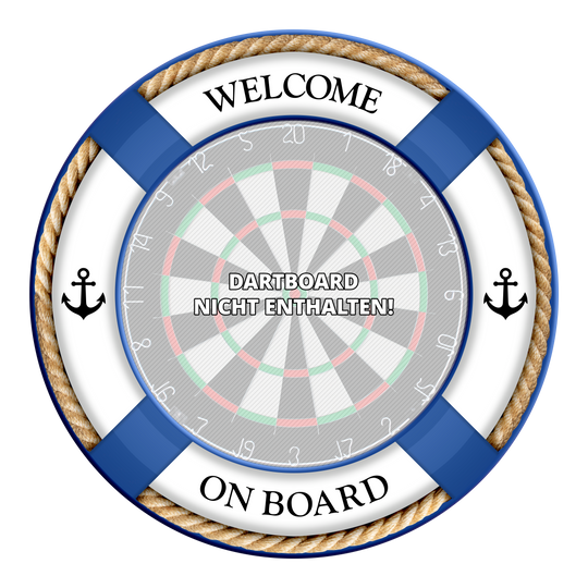 Obudowa tarczy do darta McDart On Board – z niestandardowym tekstem Das Bild zeigt ein Produkt namens MSF-G1 McDart OnBoard Dartboard Surround Blau. Es handelt sich vermutlich um einen blauen Dartboard-Surround von McDart.