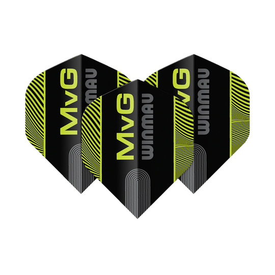 Winmau Prism Delta MvG Czarno-zielony tekst nr 2 Standardowe loty Abgebildet sind Winmau Prism Delta MvG Black Green Text No2 Standard Flights. Das Produkt zeichnet sich durch ein auffälliges Design aus.