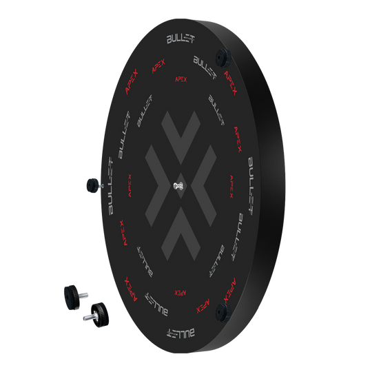 Stalowa tarcza do darta Bullet Apex Dies ist das Bullet Apex Steeldartboard. Das Bild zeigt das Produkt in Nahaufnahme.