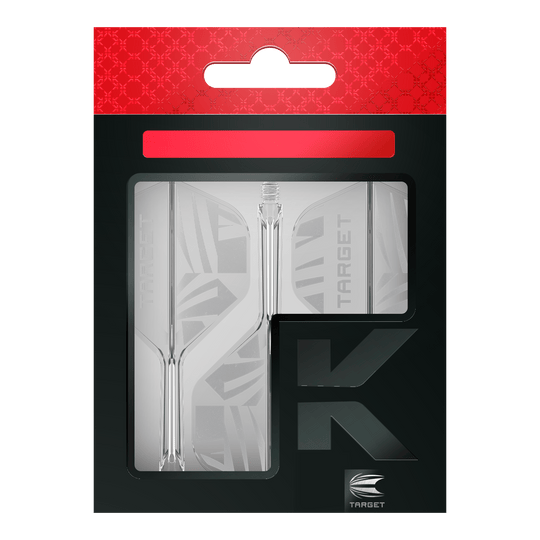Lotki standardowe Target K-Flex Clear No2 Das Bild zeigt die Target K-Flex Clear No2 Standard Flights. Die Flügel sind transparent gestaltet und für Dartpfeile geeignet.