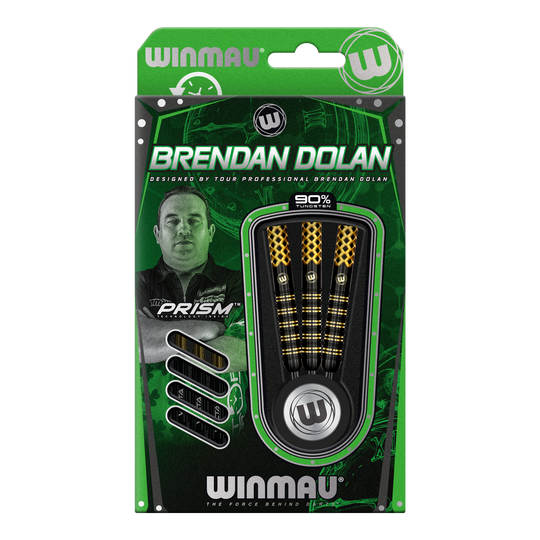 Winmau Brendan Dolan Signature Series Steeldarts Das Bild zeigt die Winmau Brendan Dolan Signature Series Steeldarts. Diese hochwertigen Darts sind für präzises Spiel ausgelegt.