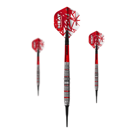 Harrow's Damon Heta Series 4 miękkie lotki Das Bild stellt das Set Harrows Damon Heta Series 4 Softdarts dar. In diesem Set sind mehrere Softdarts enthalten.
