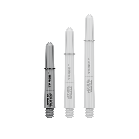 Das Bild zeigt vermutlich einen Pro Grip Shaft in Grau, 34 mm, kurze Ausführung. Das Produkt ist Teil der Star Wars Reihe.