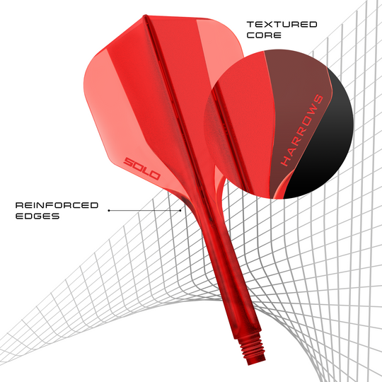 System wału lotniczego Harrows Solo No6 – czerwony Abgebildet ist das Harrows Solo No6 Flight-Shaft-System in der Farbe Rot. Es ist ein Zubehör für Dartpfeile zur stabilen Verbindung des Flights.
