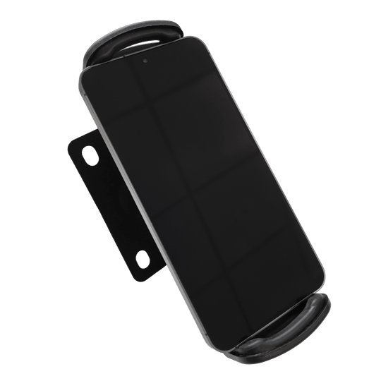 Uchwyt ścienny do tabletu McDart TABSteady Die Abbildung zeigt die McDart TABSteady Tablet Wandhalterung mit einem eingespannten Tablet. Die Halterung ist stabil und zur Wandmontage geeignet.