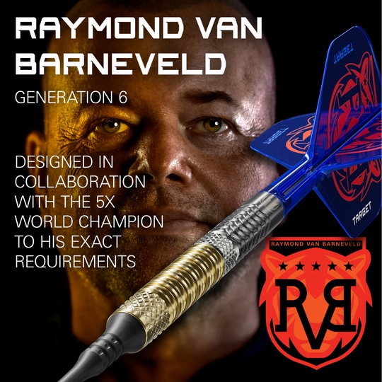 Targetuj w miękkie rzutki Raymond Van Barneveld GEN6 Abgebildet sind die Target Raymond Van Barneveld GEN6 Softdarts. Diese Darts bieten Präzision und Komfort beim Spiel.
