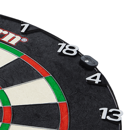 Das Bild zeigt einen Ausschnitt einer Dartscheibe mit dem Produkt "Unicorn Horizontal Number Ring Zahlenring". Die Zahlen sind gut sichtbar und horizontal am Rand der Scheibe angebracht.