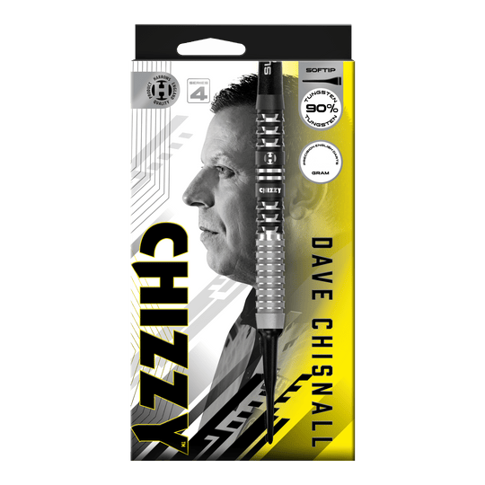 Harrow's Dave Chisnall Chizzy Series 4 miękkie lotki Das Bild zeigt die Harrows Dave Chisnall Chizzy Series 4 Softdarts. Diese Softdarts wurden für Präzisionswürfe entwickelt.