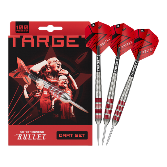 Zestaw 100 mosiężnych pocisków Steeldart Target Stephen Bunting - 22 g