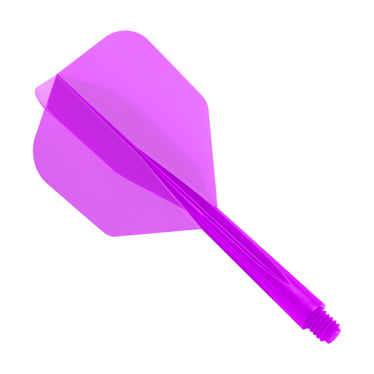 Condor Zero-Stress Clear Purple Flight System Mały Das Bild zeigt das Produkt "Condor Zero-Stress Clear Purple Flight System Small". Es handelt sich um ein kleines, durchsichtiges, lila Dartflight-System.