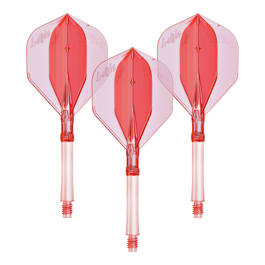 Loty L-Style L-Sytem - Clear Red Ein Set mit großen klar roten Dart-Flights aus dem L-System. Praktisch für Dartspieler, die ihre Ausrüstung verbessern möchten.