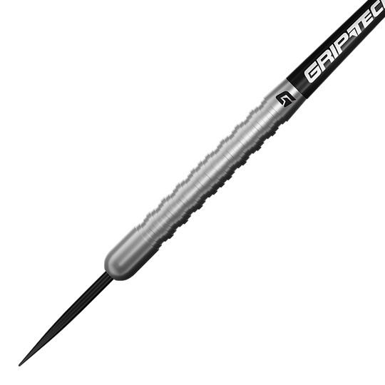 Abgebildet sind die GOAT Podium Silver Steeldarts aus einer anderen Perspektive. Die silbernen Steeldarts werden klar und scharf präsentiert.