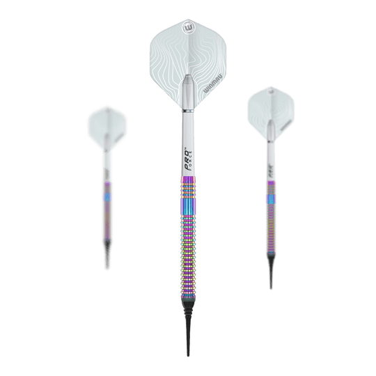 Winmau Solaris Urban Softdarts - 21g wird auf diesem Bild gezeigt. Es handelt sich um ein Softdart-Set mit einem Gewicht von 21 Gramm.