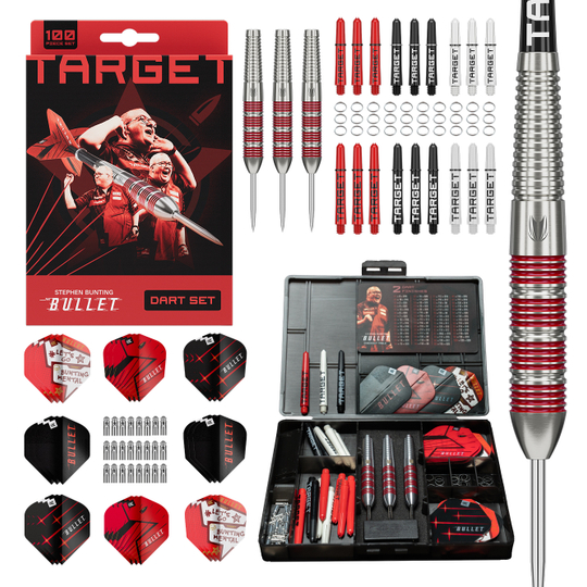 Zestaw 100 mosiężnych pocisków Steeldart Target Stephen Bunting - 22 g