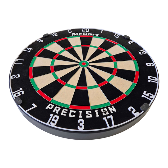 Stalowa tarcza do darta McDart Precision Dies ist ein McDart Precision Steeldartboard. Die Scheibe hat ein klassisches Design mit klarer Nummerierung und farbigen Markierungen.