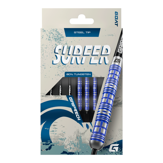 Stalowe lotki GOAT Surfer Hier sieht man die GOAT Surfer Steeldarts. Sie sind modern und in hoher Qualität gefertigt.