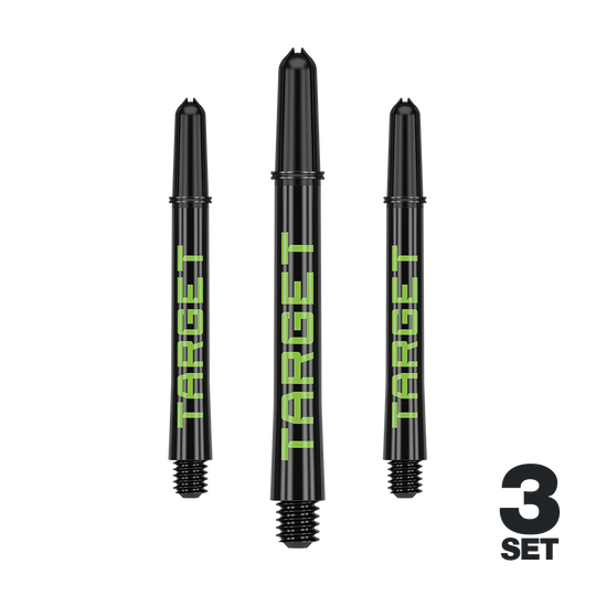 Mehrere Dart-Schäfte mit glatten Linien und dezenter Farbe sind abgebildet. Das Produkt ist ordentlich arrangiert.