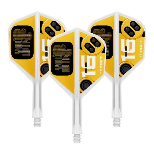 Target K-Flex Wygrywasz loty nr 6 Ein Dart Flight wird abgebildet. Dies ist die Variante Target K-Flex YouWin No6 in der Größe 19 mm.