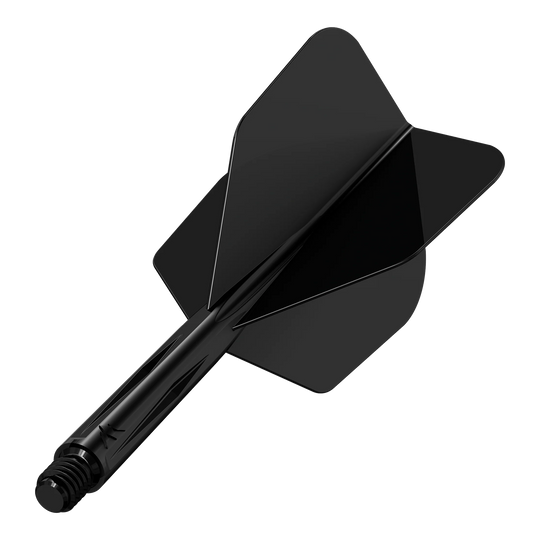 System wału lotniczego Mission Force 90 No6 – czarny Das Bild zeigt das Produkt "Mission Force 90 No6 Flight-Shaft-System - Schwarz". Es handelt sich um ein schwarzes Dart-Flight- und Schaftsystem in moderner Ausführung.
