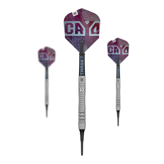 Target Cryo 13 Miękkie rzutki Zu sehen ist ein Set der Target Cryo 13 Softdarts. Das Bild zeigt alle enthaltenen Darts des Sets.