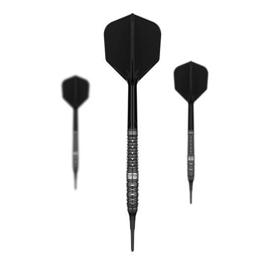 Target Black Marque Eclipse Softdarts - 21g. Ein komplettes Softdart-Set in schwarzer Ausführung.