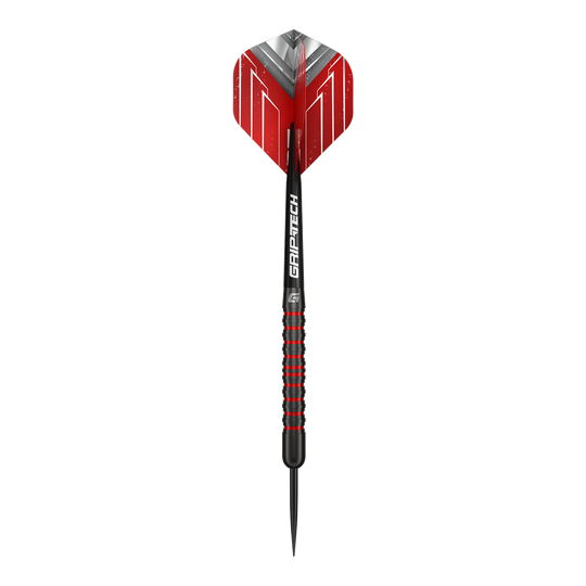 Abgebildet ist das Produkt GOAT Podium Black Steeldarts. Die Darts haben ein elegantes, schwarzes Design.