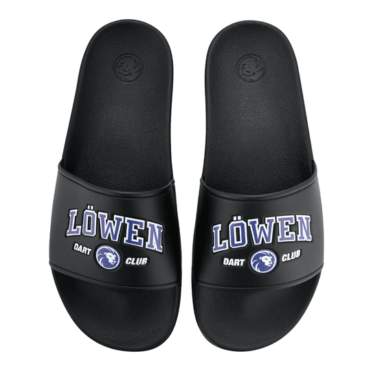 Kolekcja Löwen DARTIletten Abgebildet sind Löwen Kollektion DARTIletten Schuhe. Diese Schuhe sind Teil einer limitierten Kollektion für Dartfans.