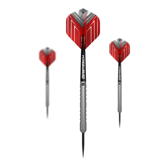 GOAT Podium Silver Steeldarts sind als kompletter Satz abgebildet. Alle enthaltenen Teile sind übersichtlich dargestellt.